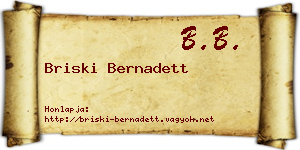 Briski Bernadett névjegykártya